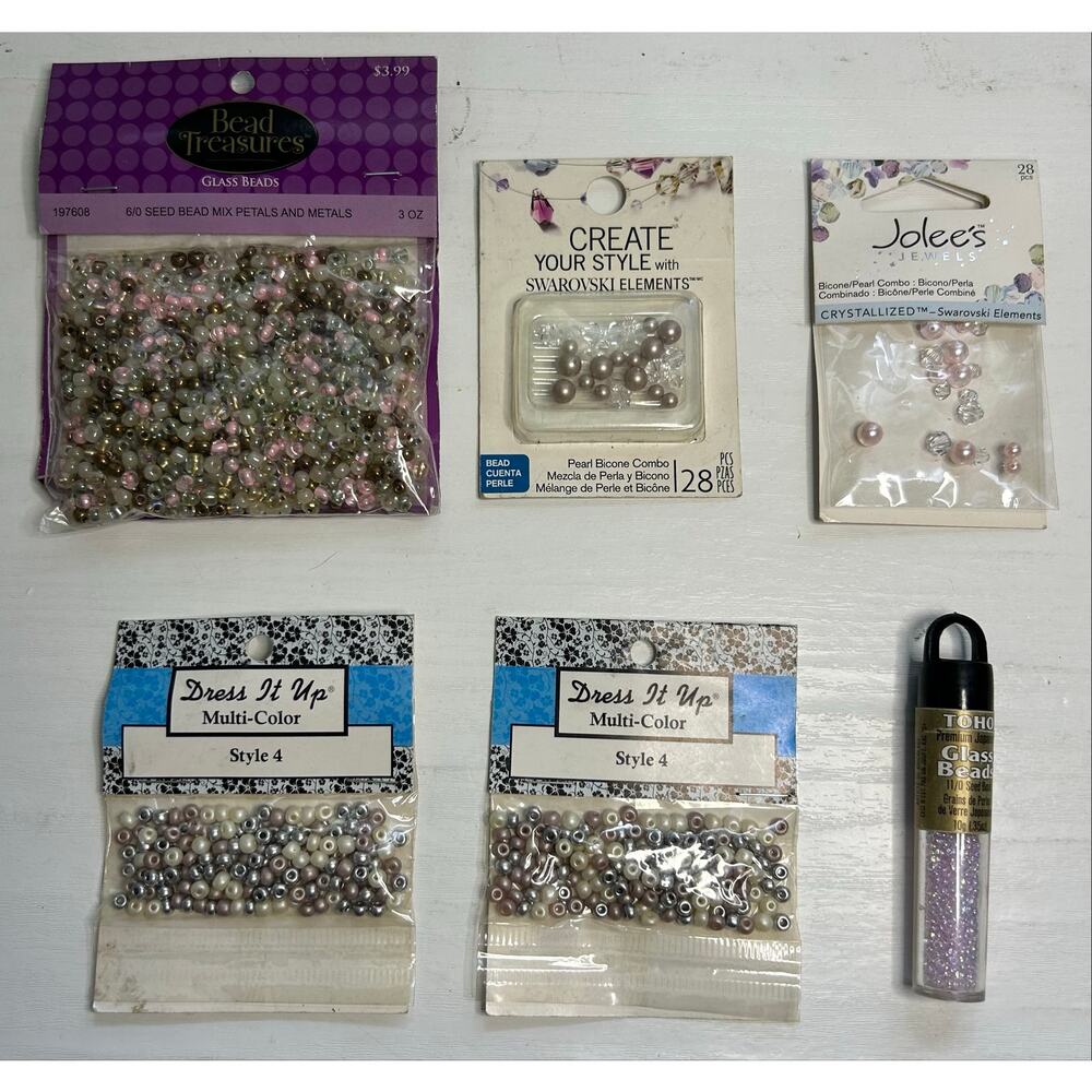 Mixed Bead Lot Swarovski Toho Glass Seed Beads